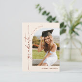 Einladung der Modernen FOTO Graduation Party Postkarte (Stehend Vorderseite)