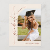 Einladung der Modernen FOTO Graduation Party Postkarte (Vorderseite)