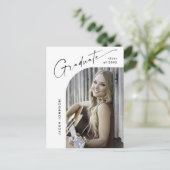 Einladung der Modernen FOTO Graduation Party Postkarte (Stehend Vorderseite)