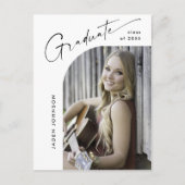 Einladung der Modernen FOTO Graduation Party Postkarte (Vorderseite)