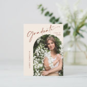 Einladung der Modernen FOTO Graduation Party Postkarte (Stehend Vorderseite)