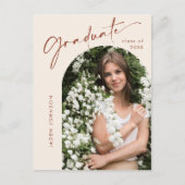 Einladung der Modernen FOTO Graduation Party Postkarte (Vorderseite)