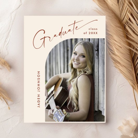 Einladung der Modernen FOTO Graduation Party Postkarte