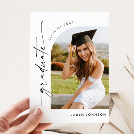 Einladung der Modernen FOTO Graduation Party Postkarte