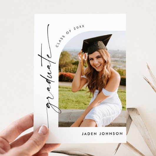 Einladung der Modernen FOTO Graduation Party Postkarte