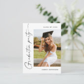 Einladung der Modernen FOTO Graduation Party Postkarte (Stehend Vorderseite)