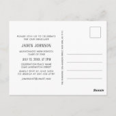 Einladung der Modernen FOTO Graduation Party Postkarte (Rückseite)