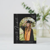 Einladung der Modernen FOTO Graduation Party Postkarte (Stehend Vorderseite)