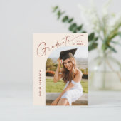 Einladung der Modernen FOTO Graduation Party Postkarte (Stehend Vorderseite)