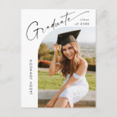 Einladung der Modernen FOTO Graduation Party Postkarte (Vorderseite)