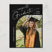 Einladung der Modernen FOTO Graduation Party Postkarte (Vorderseite)