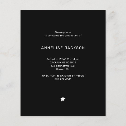 Einladung der Modernen Foto-Graduierungspartei (Rückseite)