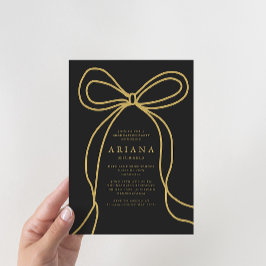 Einladung der modernen Gold Bow Graduation Party