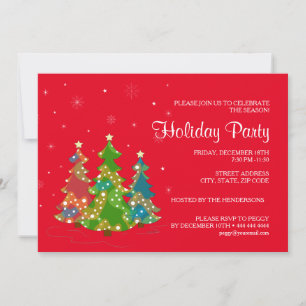 Einladung der modernen Holiday Party Rot 12x18 Pap