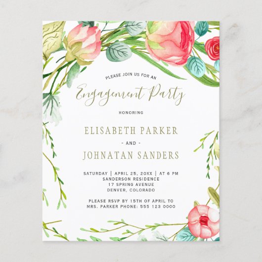 Einladung der Modernen Rose (Vorderseite)