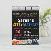 EINLADUNG DER MOVIE BIRTHDAY (Stehend Vorderseite)