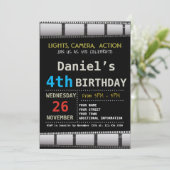 EINLADUNG DER MOVIE BIRTHDAY (Stehend Vorderseite)