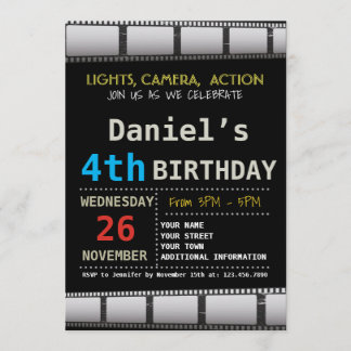EINLADUNG DER MOVIE BIRTHDAY