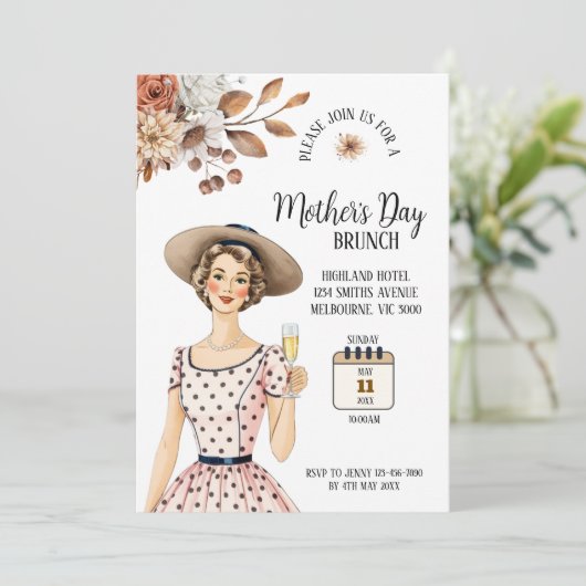 Einladung der Mutter - Lady mit braunem Hut (Stehend Vorderseite)