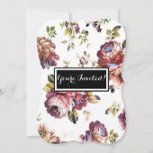 Einladung der Mutter zum Vintagen Blumenmuster (Vorderseite)