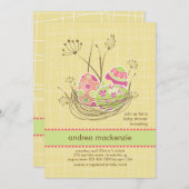 Einladung der Nature Nest Baby Shower (Vorne/Hinten)