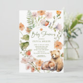 Einladung der Nature's Delight Bear Baby Shower (Stehend Vorderseite)
