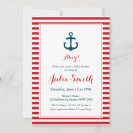 Einladung der Nautical Red Baby Shower
