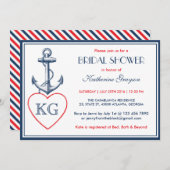 Einladung der Navy Blue Anchor and Liebe Bridal Du (Vorne/Hinten)