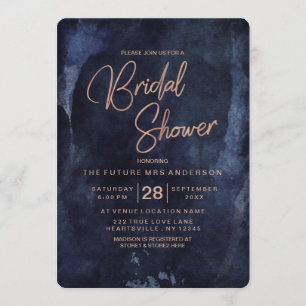 Einladung der Navy Blue & Rose Gold Bridal Dusche