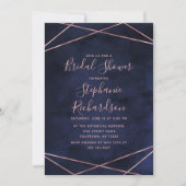 Einladung der Navy Blue & Rose Gold Bridal Dusche (Vorderseite)