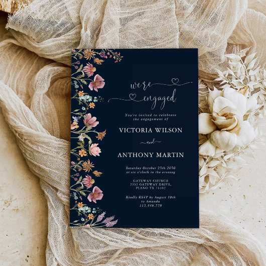 Einladung der Navy Blue Wildblume