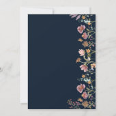Einladung der Navy Blue Wildblume (Rückseite)