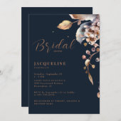 Einladung der Navy Fall Foliage Bridal Dusche (Vorne/Hinten)