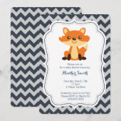 Einladung der Navy Gray Fox Babydusche (Vorne/Hinten)