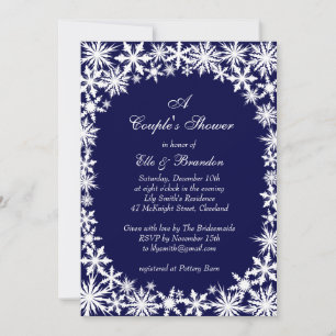 Einladung der Navy Winter Lace Couple-Dusche