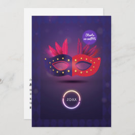 Einladung der Neo Masquerade Mask Graduation Party