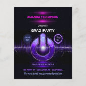 Einladung der Neon DJ Music Graduation Party Flyer (Vorne)