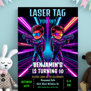 Einladung der Neon Laser Tag Geburtstagspartei