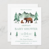 Einladung der neutralen grünen Waldbärendusche (Vorne/Hinten)