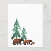 Einladung der neutralen grünen Waldbärendusche (Rückseite)