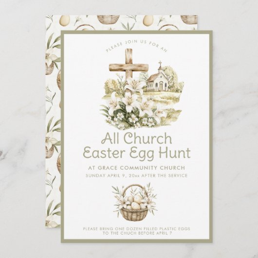 Einladung der neutralen kirchlichen Eizelljagd (Vorne/Hinten)