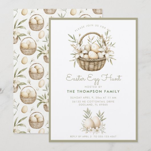 Einladung der neutralen Ostereier (Vorne/Hinten)