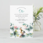 Einladung der niedlichen Wasserfarbenente Kid zum (Stehend Vorderseite)