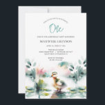 Einladung der niedlichen Wasserfarbenente Kid zum<br><div class="desc">Planen Sie ein Kindergeburtstag-Party mit einem glücklichen Ente-Geburtstagsthema? Diese Einladungen mit Aquarellenducken sind perfekt für die Feier Ihres kleinen niedlichen Geburtstags! Mit einem charmanten Entendesign und der Phrase "One Lucky Duck" in trendiger blauer Typografie sind diese Einladungen zum 1. Geburtstag ideal für Jungen, Geburtstagspartys von Zwillingen oder ein Jungen-Geburtstagsthema. Set...</div>