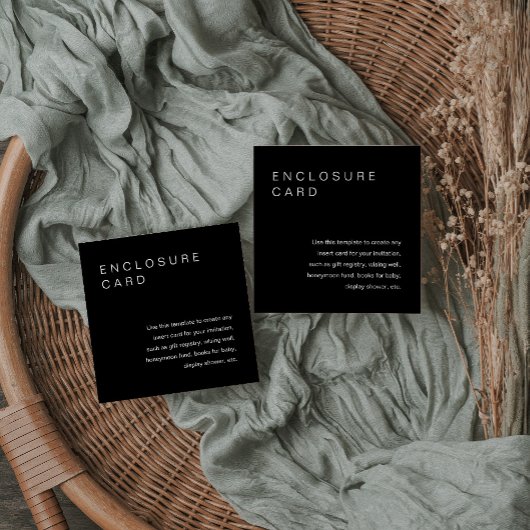 Einladung der NOIR-Minimalistischen Umschließkarte