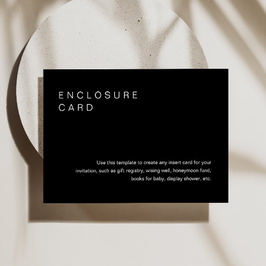 Einladung der NOIR-Minimalistischen Umschließkarte