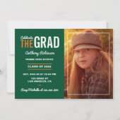 Einladung der Orange and Green Graduation Party (Vorderseite)