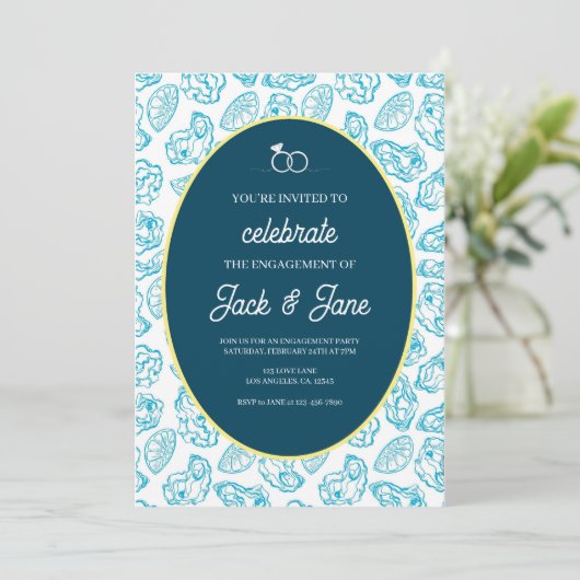 Einladung der Oyster Engagement Party (Stehend Vorderseite)