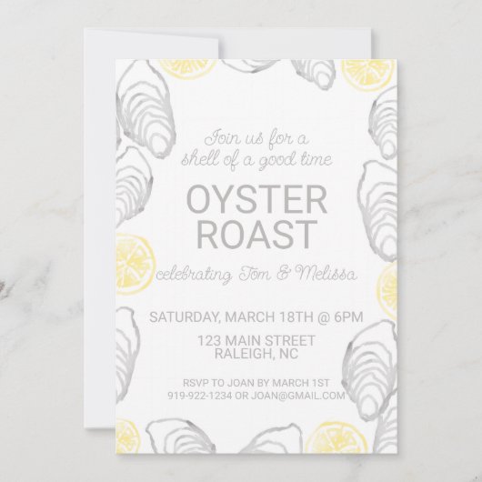 Einladung der Oyster Roast Engagement Party (Vorderseite)
