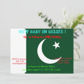 Einladung der pakistanischen Flagge zur Babydusche (Stehend Vorderseite)